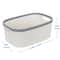 Simplify 14.5&#x22; Large White Wicker Weave Design Storage Tote Basket